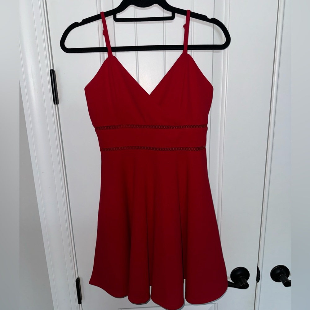 Red Dress with rib detailing from Jun & Ivy (Francesca’s brand)